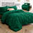Bedsure Full Burgundy Pintuck Bed-in-a-Bag - Emerald Green Pinch Pleat Comforter Set with Sheets, Pillowcases & Shams (Set of 7)-105523208-105523226