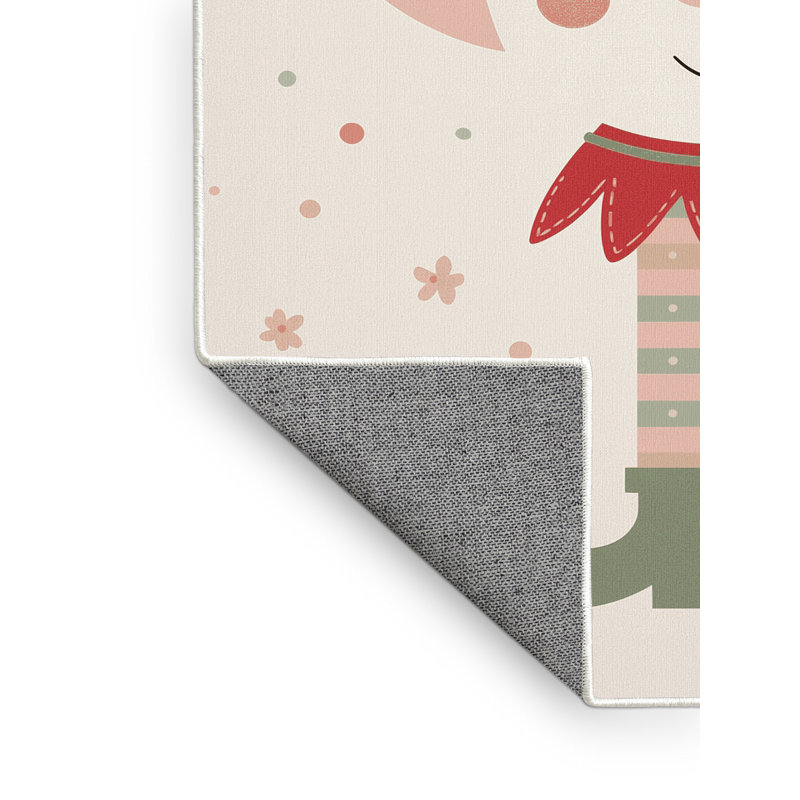 Tapis beige moderne et contemporain lavable à la machine Merrionette, 4 x 6