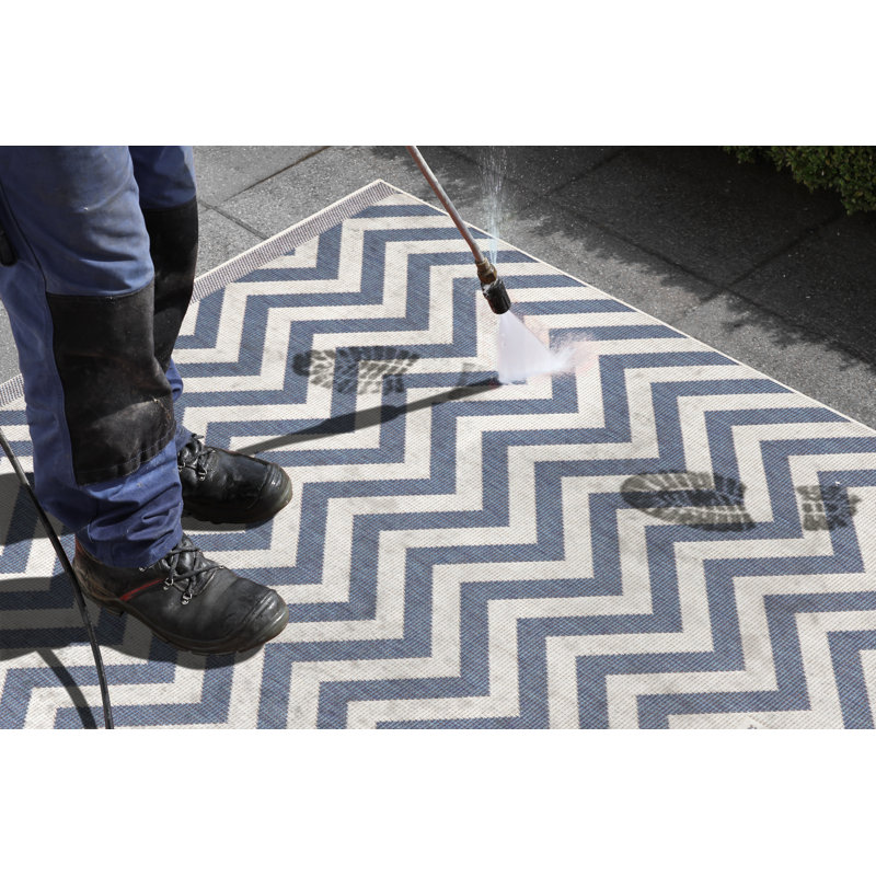 Flatweave Blue Rug, Rectangle 240 x 340cm