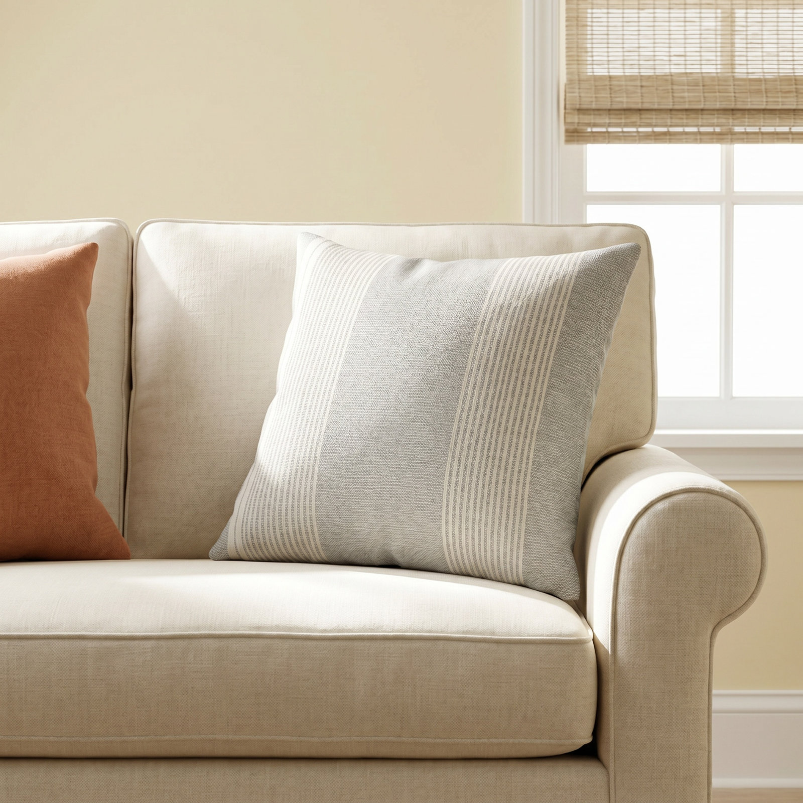 Samsa 13" x 21" Pillow Cover, Gray/Ivory, Pillow Cover Only - No Insert