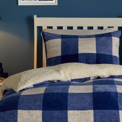 Cosy Theo Check Polyester Chequered Duvet Cover Set with Pillowcases Included