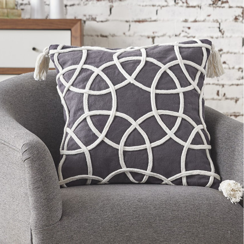Lily Geometric Throw Pillow, Cement