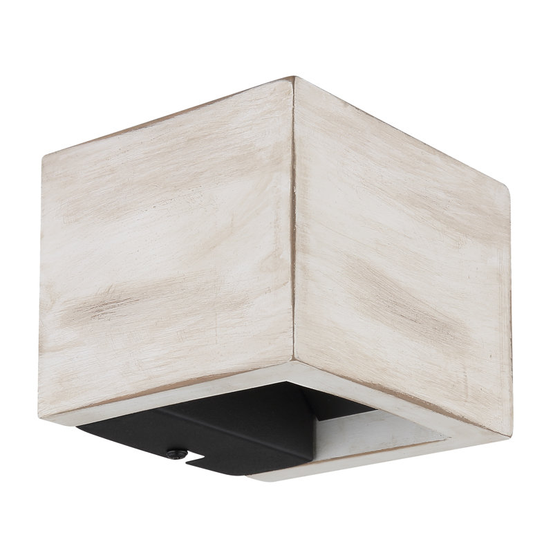Alshareef Manufactured Wood LED Flush Mounted Sconce, White