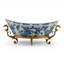 Blue White Floral Bird Oval Basin