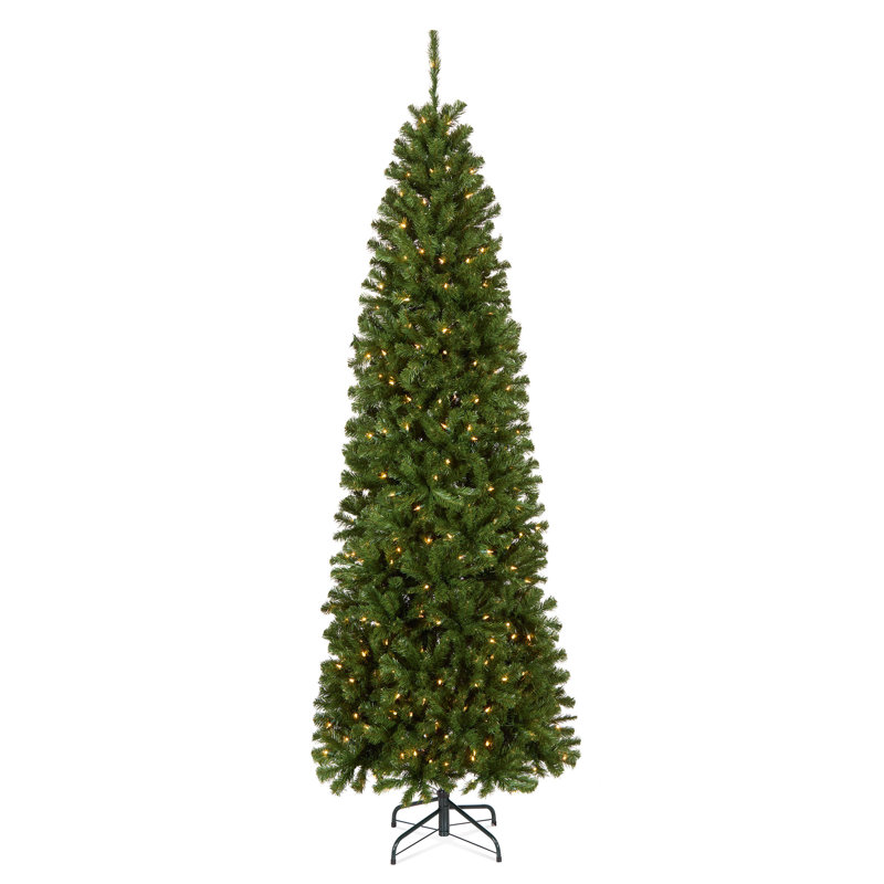 7.5ft. Evergreen Ridge Spruce Pencil Slim Christmas Tree with Clear Lights, 7.5'