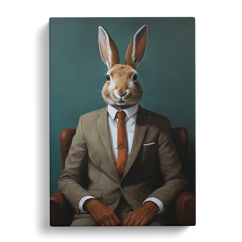 Rabbit In A Suit No.3 - Print, 60cm H x 40cm W x 3cm D