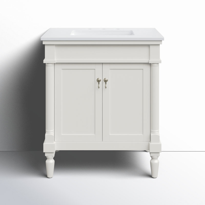 Ensemble de meuble-lavabo simple 30 po Lexington, Blanc antique / blanc ivoire