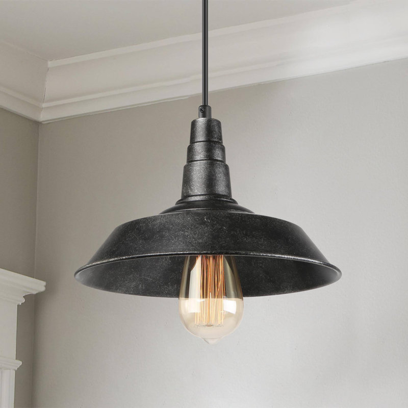 Harlow 1 - Light Single Pendant, 6.3" H x 10.2" W x 10.2" D, Wrought Iron