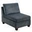 Fauteuil modulaire 3 pièces, tissu chenille gris, revêtement en bois
