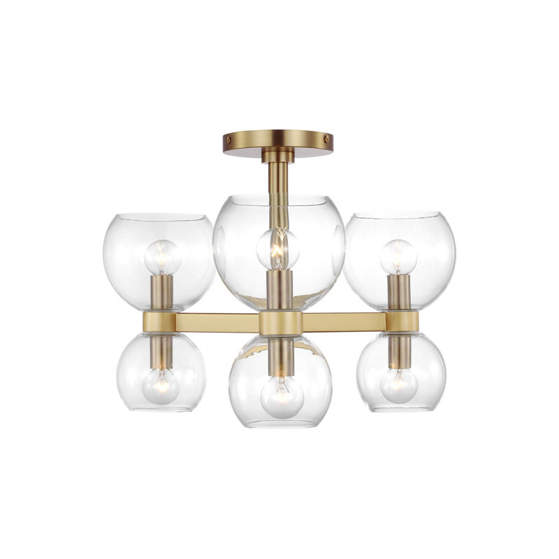 Londyn Glass Semi Flush Mount, Clear