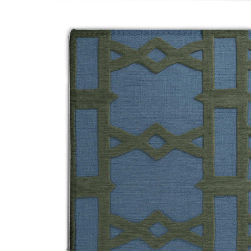 Tapis bleu intérieur et extérieur Trellis