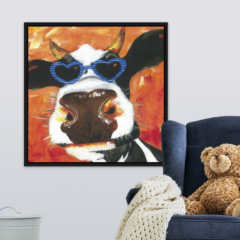 Simone Dapper Animal V Art, Cadre flottant noir, H 24 po x l 24 po x P 1,75 po