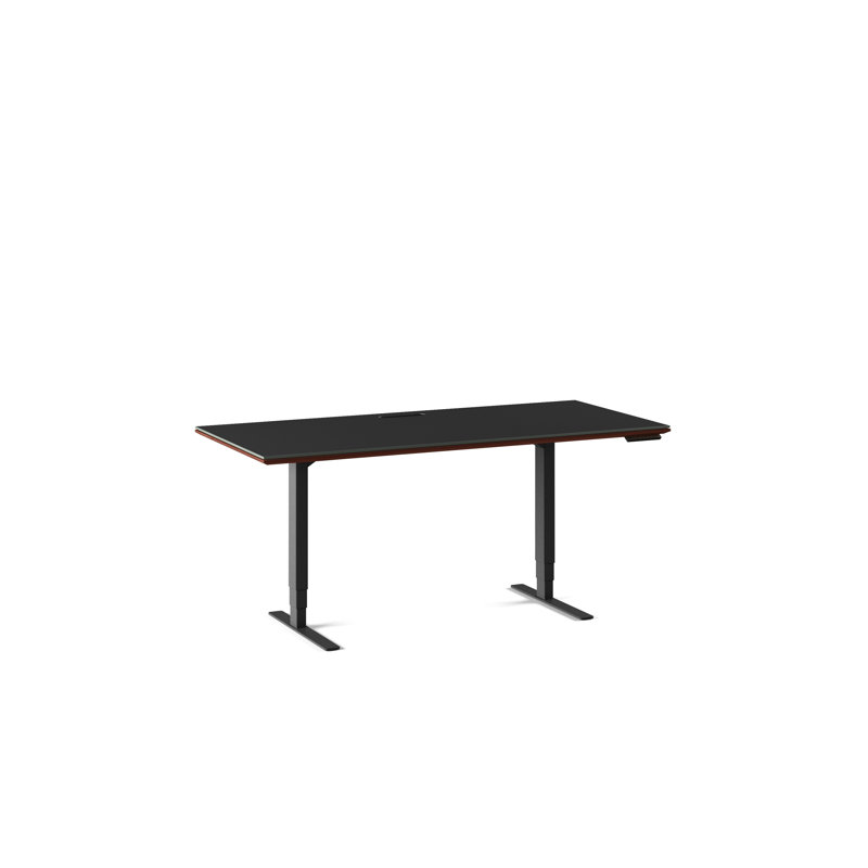 Sequel 20 Glass Writing Desk, 24" H x 66" W x 30" D, Chocolate Stained Walnut