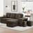 Sleeper Sectional Sofa Bed with Side Shelf and 2 Stools-2070167804