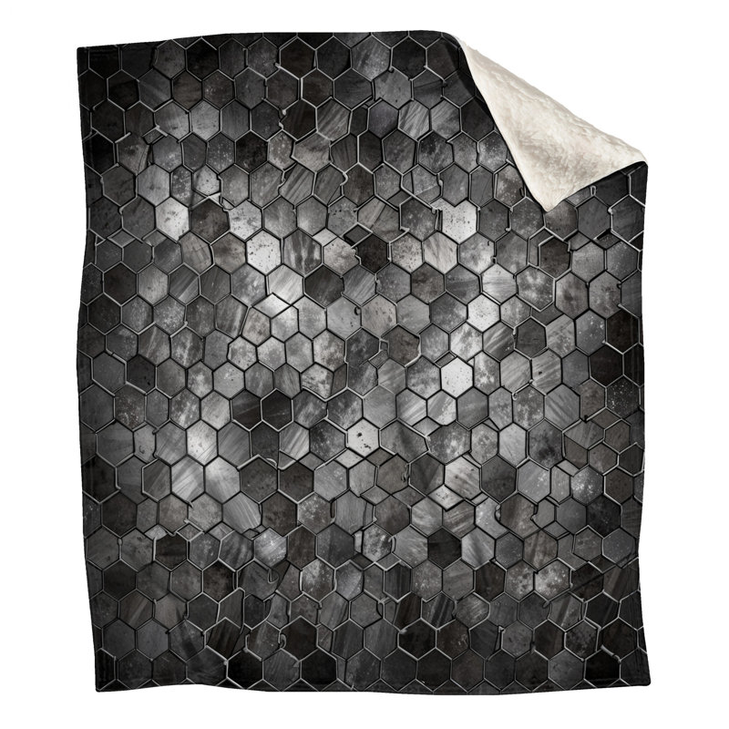 Metallic Hexagon Tiles Blankets, 50in W x 60in H