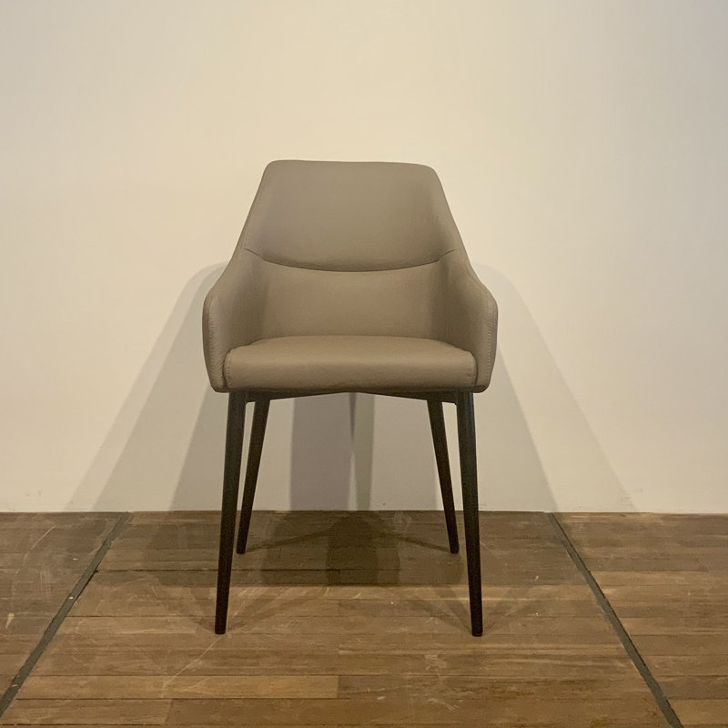 Fauteuil rembourré en cuir, Taupe