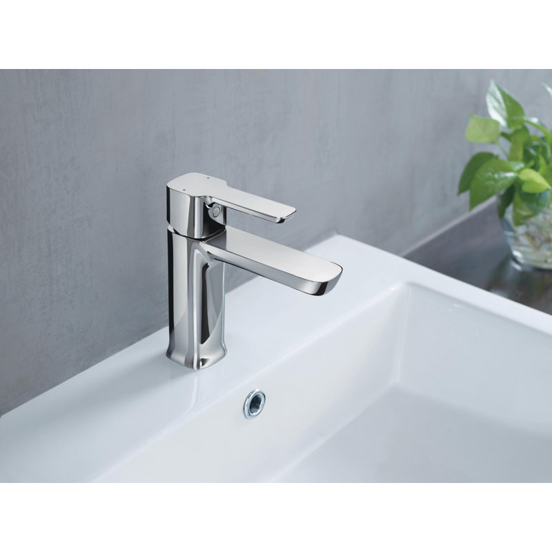 Modern Chrome Bathroom Faucet, Single Hole Bathroom Sink Faucet for Vanity, Metal Push-Pop Drain Assembly, Chrome 567LF-MPU