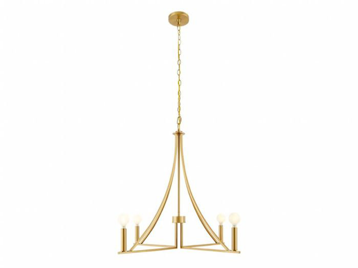 Lustre 4 lumières Meridian en laiton naturel, Laiton naturel, E12/candélabre, Non
