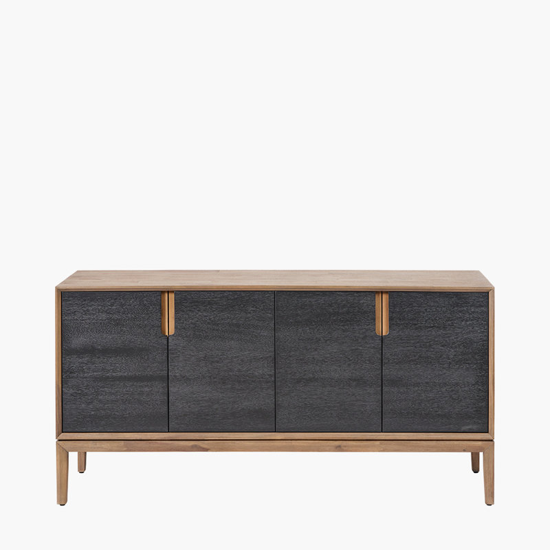 Takierra 160cm Solid Wood Sideboard, Black/Brown