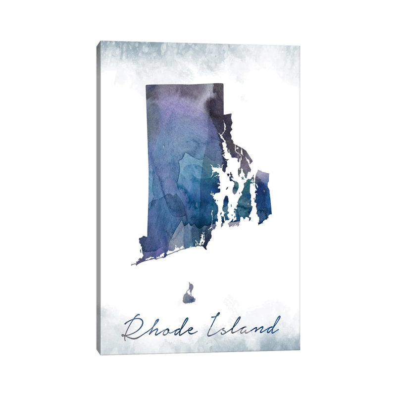 Rhode Island State Bluish - Wrapped Canvas Painting, 152.5 cm H x 101.5 cm W