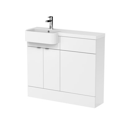 Fusion 1000mm Single Bathroom Vanity with Integrated Polymarble Basin