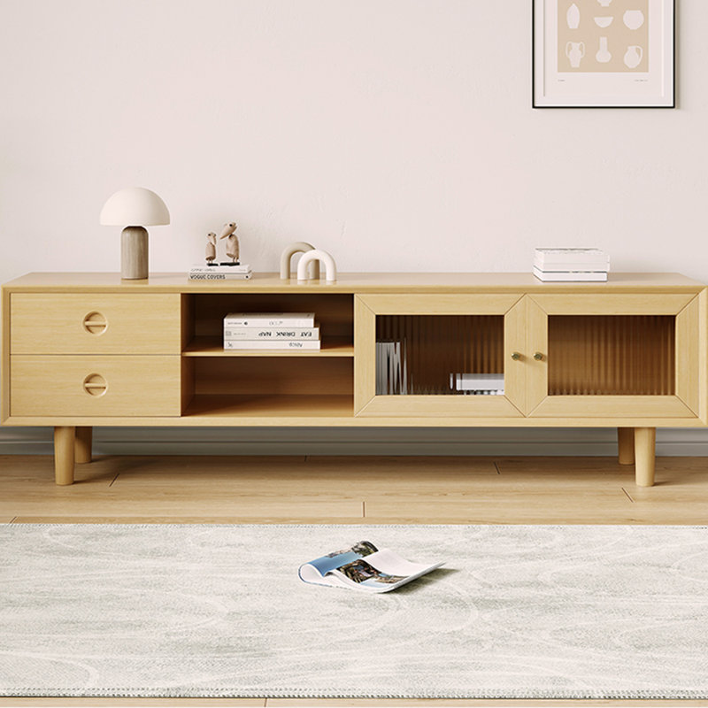 Meuble télé simple en bois massif Log Log, L 70,86 po
