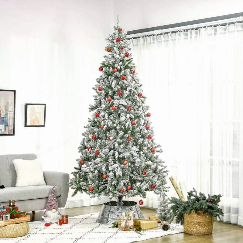 Arbre de Noël artificiel enneigé 9 pi avec branches réalistes, H 9 pi
