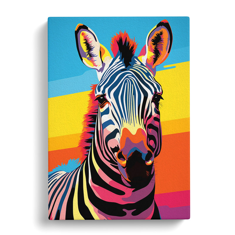 Zebra Colour Field - No Frame Print, 76cm H x 50cm W x 3cm D