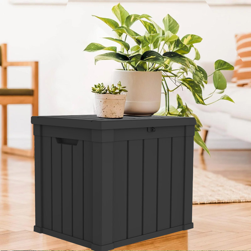 Boîte de rangement verrouillable en résine vbal, Noir