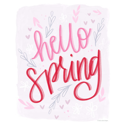 «Hello Spring», art textuel sur toile tendue