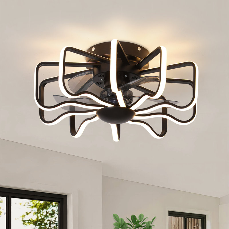 Dalayshia 22.44'' Ceiling Fan with LED Lights, Black