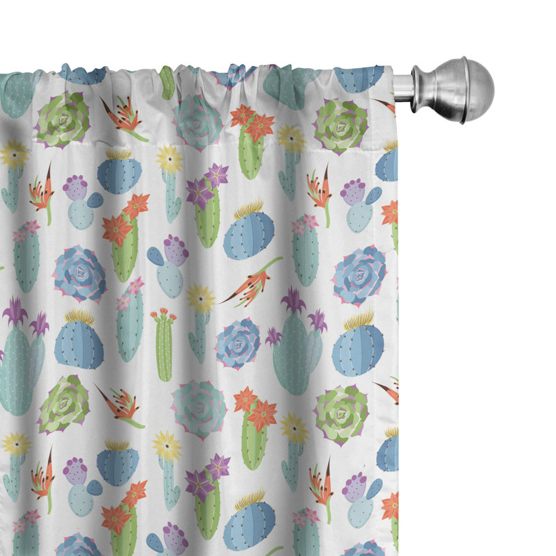 Floral Semi-Sheer Rod Pocket Curtain Panels, 28" W x 95" L