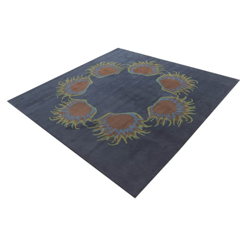 Tapis carré bleu marine Otto