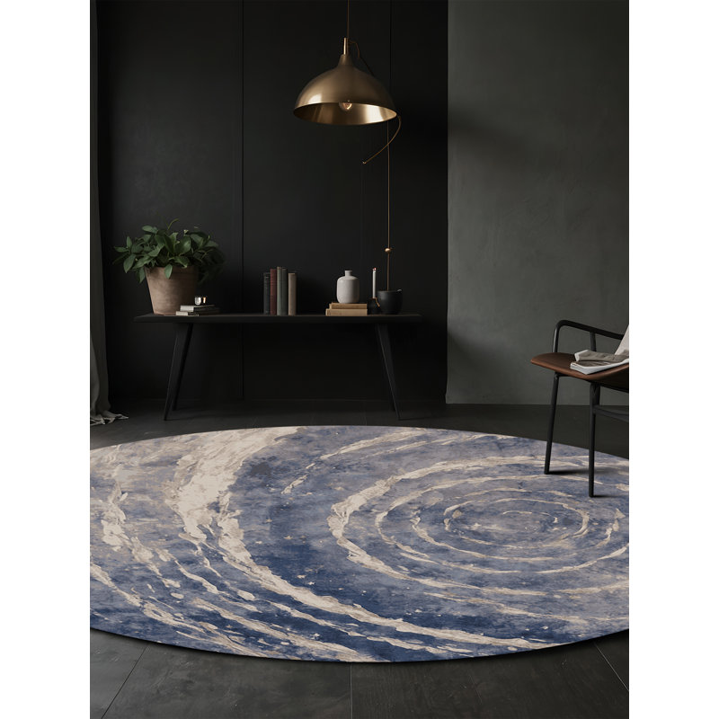 Silky Soft Plush Gray Area Rug, Round 8'