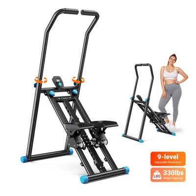 Escalier d'escalier MERACH, 9 niveaux de résistance, pliable et compact pour l'entraînement à domicile