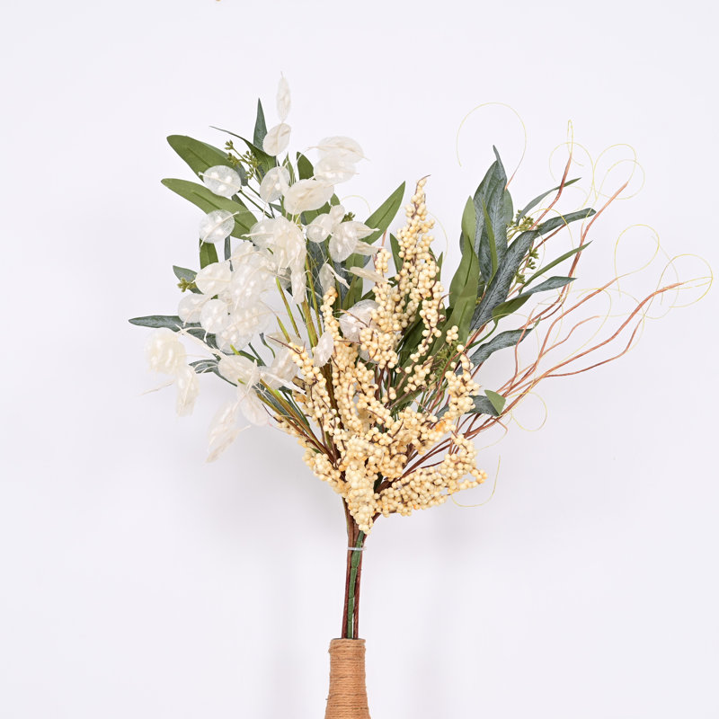 Feuilles artificielles de verdure de baies de campagne artificielles avec longue tige pour remplisseur de vase, centres de table de salle à manger de bureau à domicile