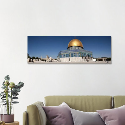 Town Square, Dome Of The Rock, Temple Mount, Jerusalem, Israel - Wrapped Canvas Panoramic Print
