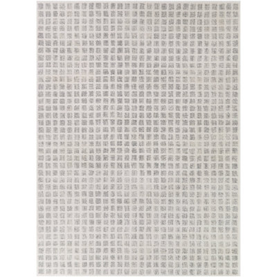 Ambrosius Grey Scandinavian Grid Area Rug