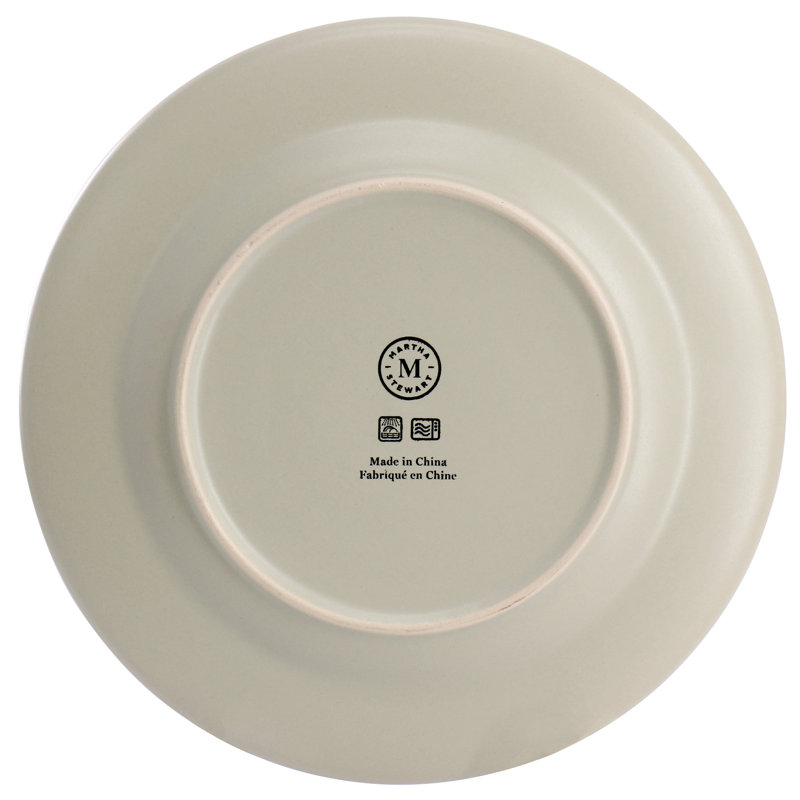 Martha Stewart Portillo 12 Piece Round Stoneware Dinnerware Set in Sharkey Grey