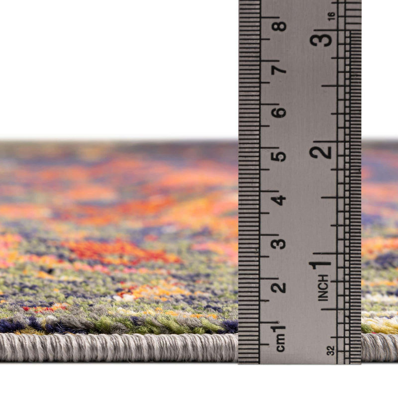 Ansela Washable Abstract Indoor Rug, Rectangle 4' x 6'