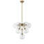 Lustre en métal 10 lumières G9 en laiton poli et en verre bullé, à intensité variable, homologué ETL