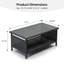 Table d'appoint de patio 16 po à double couche en osier noir-1120730363
