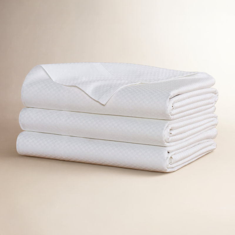 Sateen Checkered Flat Sheet, King Flat Sheet