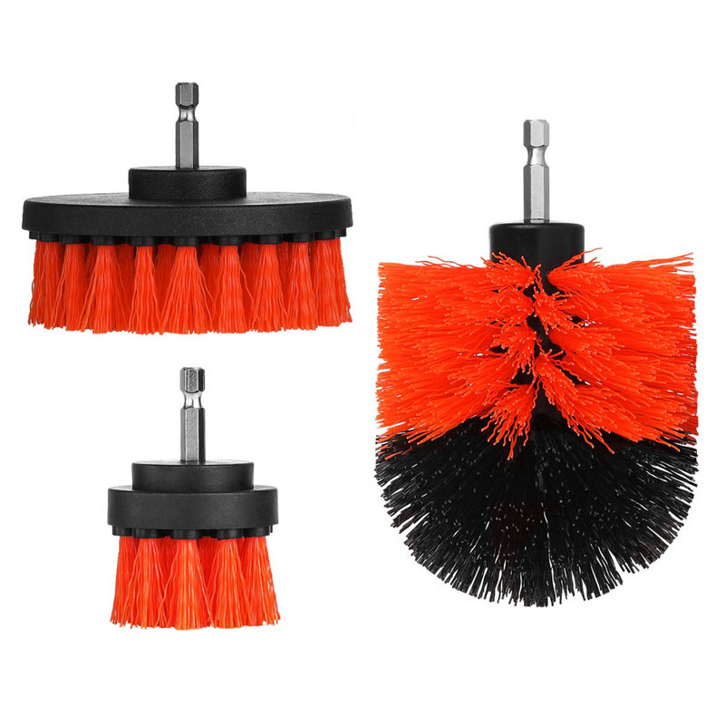 Drill Brush Attachments Set, Red