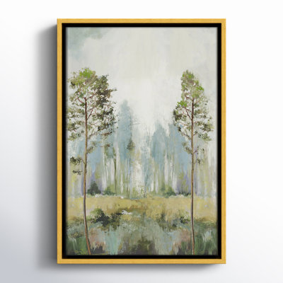 Tall Green Trees II by Teton Pearce - Floater Frame Print on Canvas