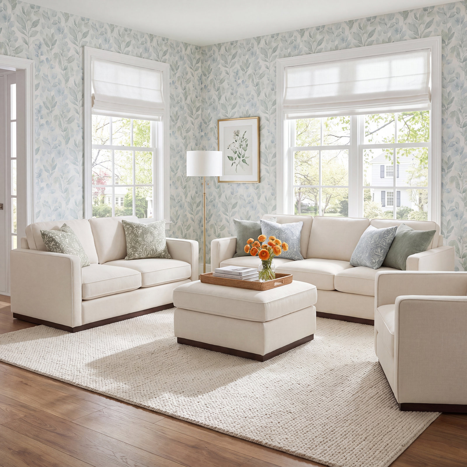 Bobbi 4-Piece Linen Living Room Set, Effie Linen Performance Linen