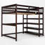 Lit mezzanine avec bureau intégré et tablettes-113752952-113752953