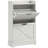 Slim Shoe Cabinet For Entryway, Farmhouse Hidden Shoe Storage Cabinet With 2 Flip Drawers And Adjustable Shelves For 8 Pairs Of Shoes