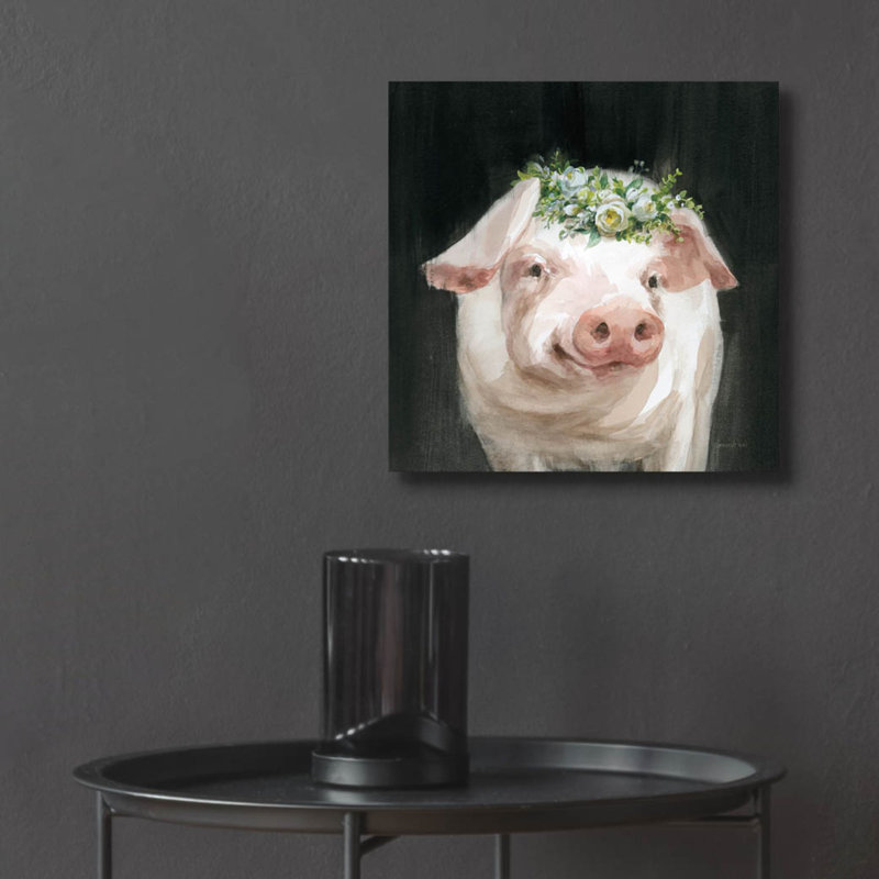  «Barnyard Whimsy 3» par Danhui Nai, art mural en verre acrylique, H 12 po x l 12 po x P 0,13 po