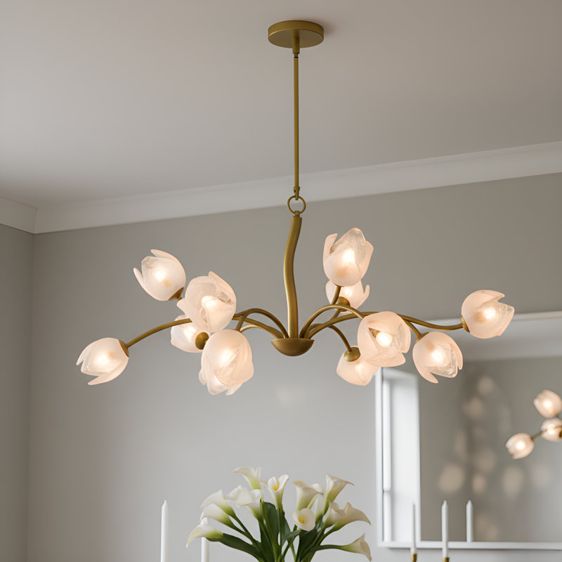 Lustre en laiton rétro 12 lumières Walker